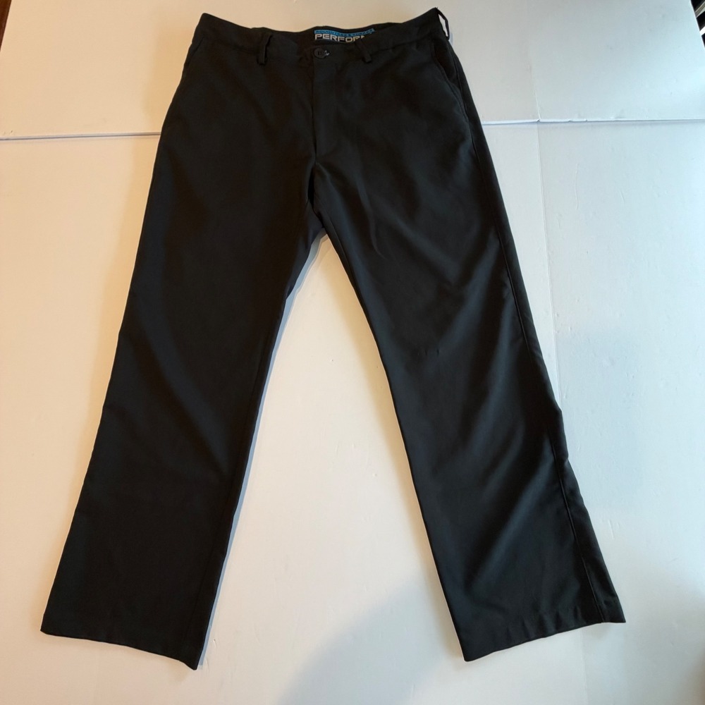 Roundtree & Yorke Performance Mens Pants 34x28 Black Work Play Golf Trousers